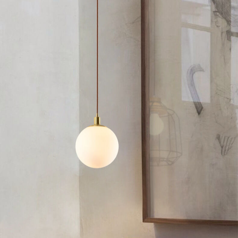 Floroux Lampe suspendue minimaliste | Boule blanche | Design scandinave | Éclairage moderne pour les espaces de vie