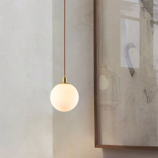 Floroux Lampe suspendue minimaliste | Boule blanche | Design scandinave | Éclairage moderne pour les espaces de vie