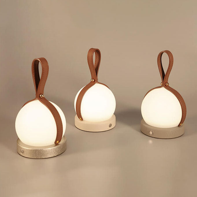 Lumière nocturne sphérique LED en cuir synthétique portable