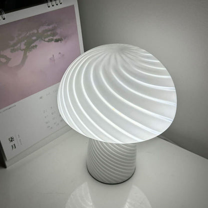 Floroux lampe de table en verre au design de champignon | Minimaliste & Moderne | Lumière d'ambiance chaude | Parfait pour la maison & le bureau