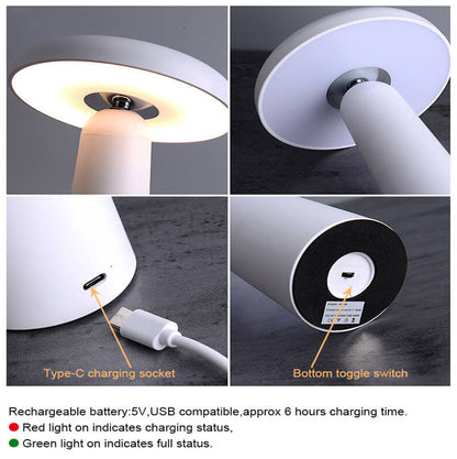 Lampe de table à LED USB en forme de soucoupe volante tournante
