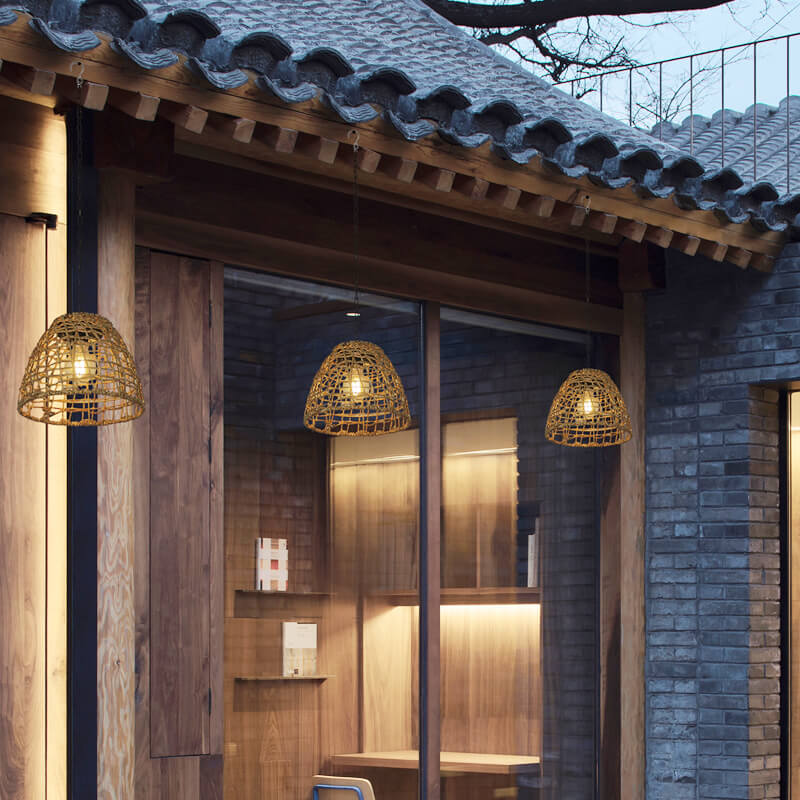 Floroux Solar Suspension Luminaire | Design en fer et rotin | Résistant aux intempéries | Éclairage LED | Pour terrasse & jardin