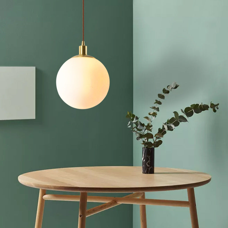 Floroux Lampe suspendue minimaliste | Boule blanche | Design scandinave | Éclairage moderne pour les espaces de vie