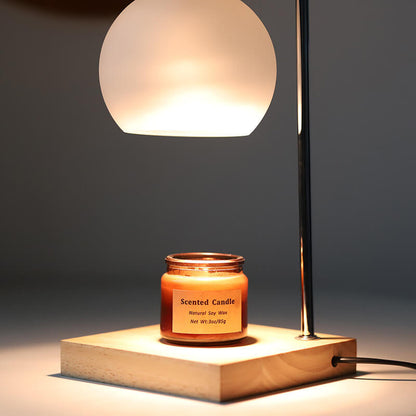 Floroux wooden table lamp with spherical light design | Wax effect | Dimmable | Perfect for the bedroom and decoration