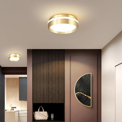 Floroux Nordic Round Luminaire LED Ceiling Light | Minimalist Design | Aluminum & Acrylic | Gold Finish