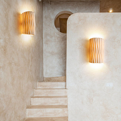 Floroux Nordic Resin Wall Sconce | Half-Cylinder | Creative Stripes | 2 Fixtures | Decorative Lighting for the Home