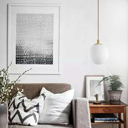 Floroux Lampe suspendue minimaliste | Boule blanche | Design scandinave | Éclairage moderne pour les espaces de vie