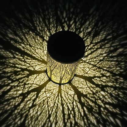 Floroux Art Deco Lampe Solaire | Design Cylindre | Fer & LED | Éclairage de Jardin