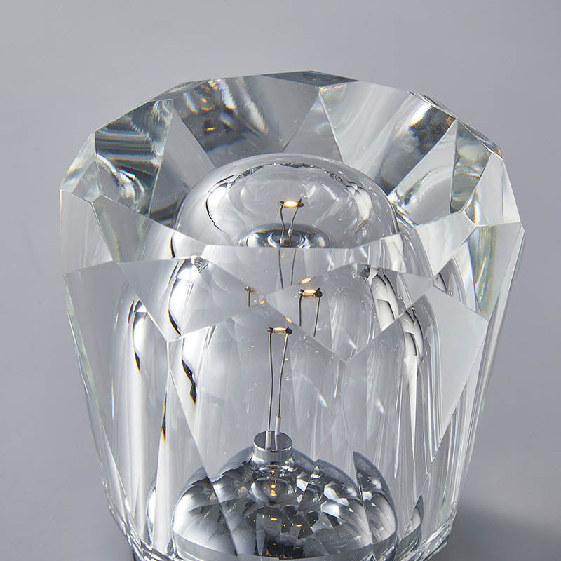 Floroux LED Table Lamp in Cylindrical Crystal | Creative Design | Perfect for Bedroom & Decoration
