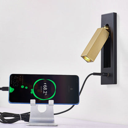 Floroux Applique Murale LED Minimaliste | Design Rectangulaire en Aluminium | Avec Interrupteur et Option USB