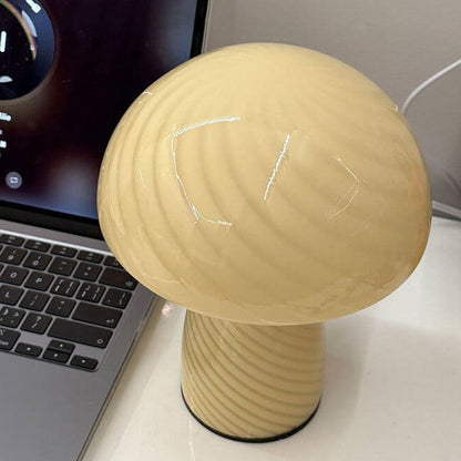 Floroux lampe de table en verre au design de champignon | Minimaliste & Moderne | Lumière d'ambiance chaude | Parfait pour la maison & le bureau
