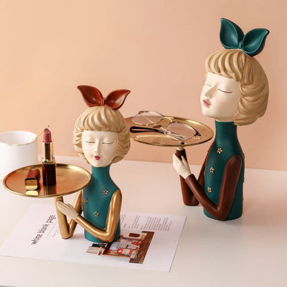Plateau Floroux Fille Figurine Porte-clés