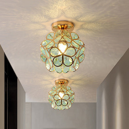 Floroux Floral Style Ceiling Light | Glass Hall Lighting | Elegant Design