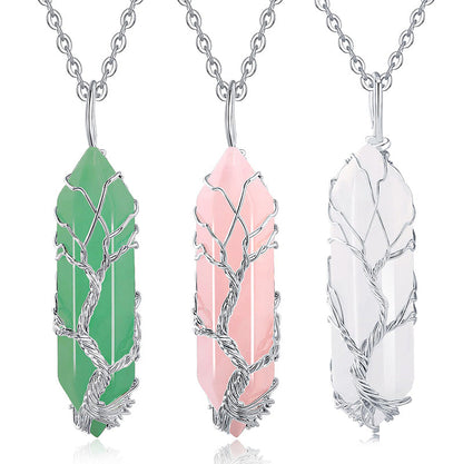 Collier en pierres précieuses arbre de vie élégant avec des cristaux scintillants - Elara
