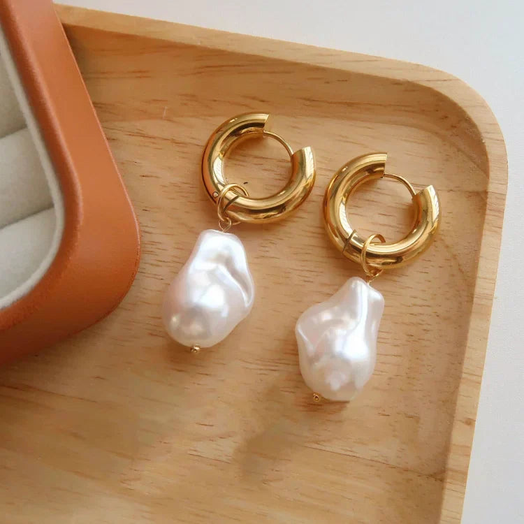 Boucles d'oreilles en perles baroques élégantes - Design Isadora
