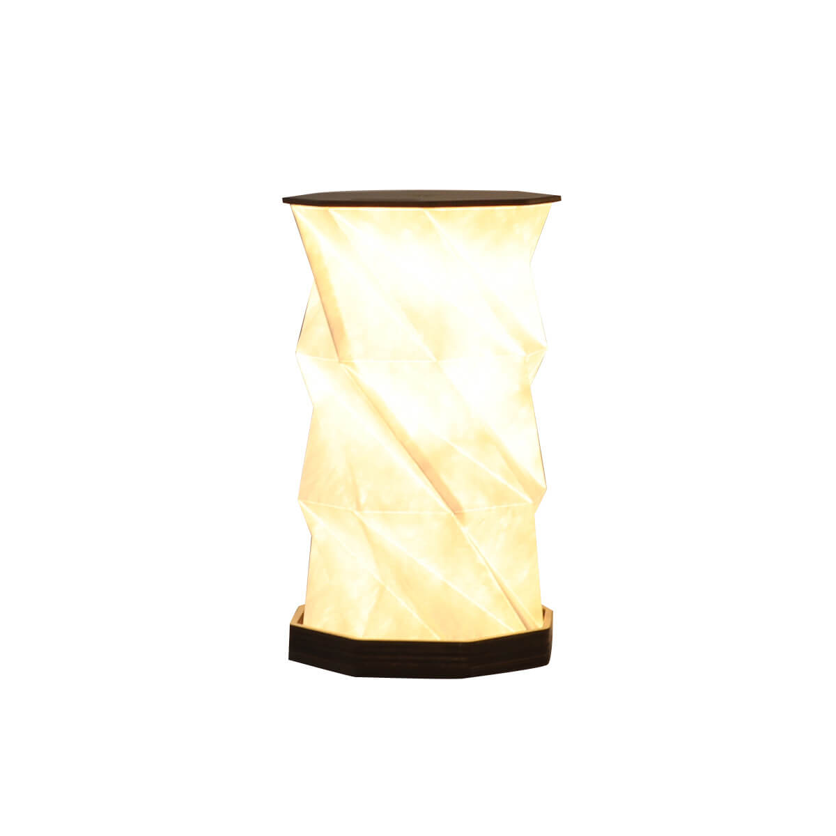 Lampe de nuit LED en bois rotatif