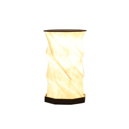 Lampe de nuit LED en bois rotatif