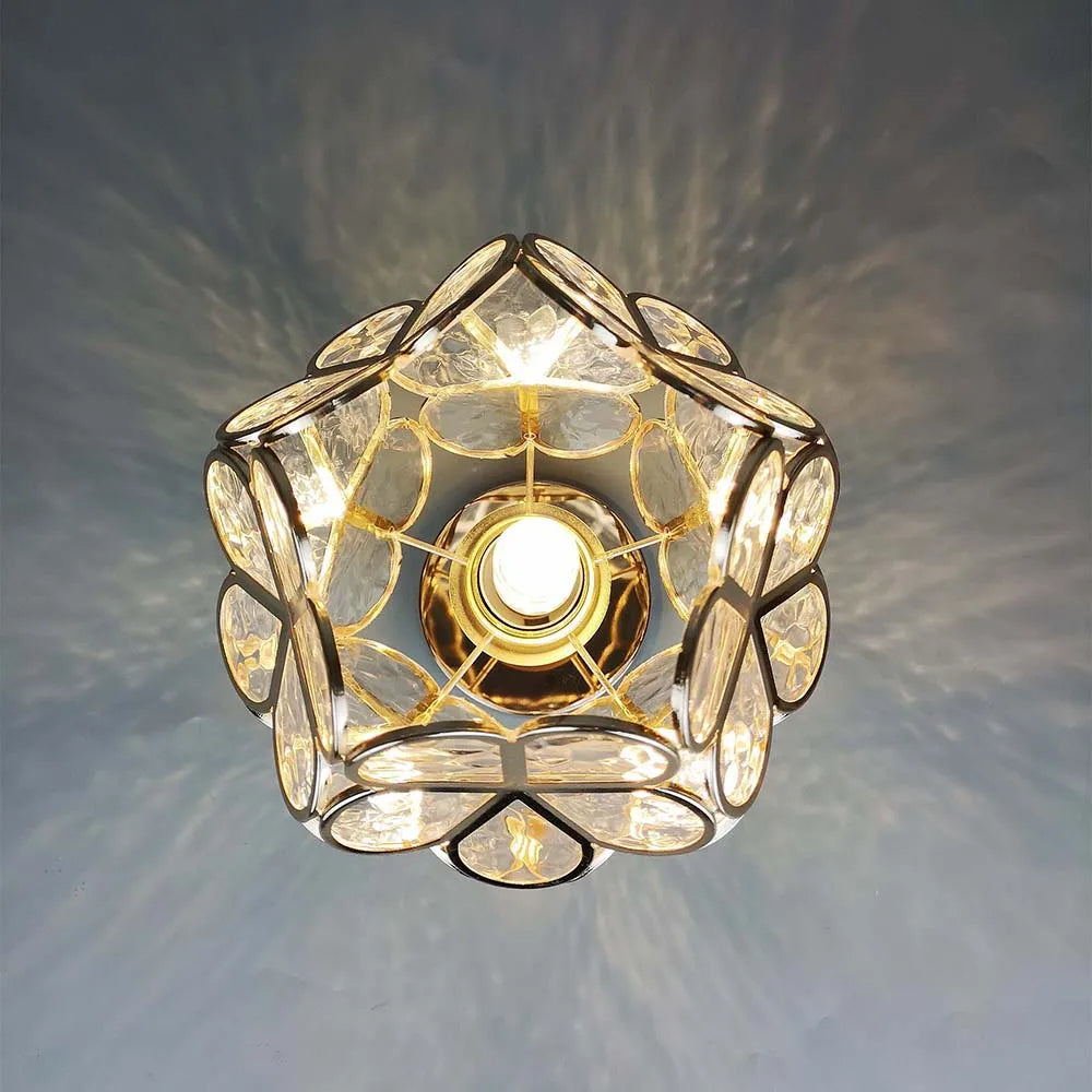 BloemLicht - Élégante lampe suspendue en verre avec motif floral