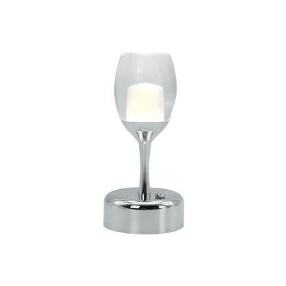Lampe de nuit LED USB en verre à vin Chrome