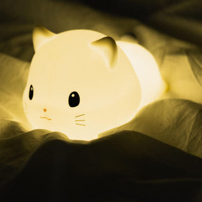 Floroux LED night lamp | Creative silicone cat-shaped lamp | USB charging & Timer | Children's room & Ambient lamp