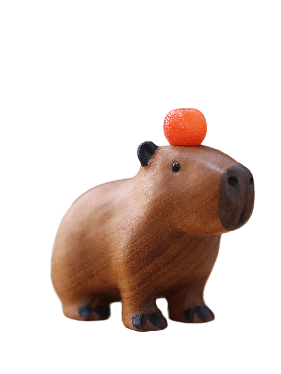 Floroux Capybara Wooden Figurine Handmade | Unique Home Decor | Sustainable Design