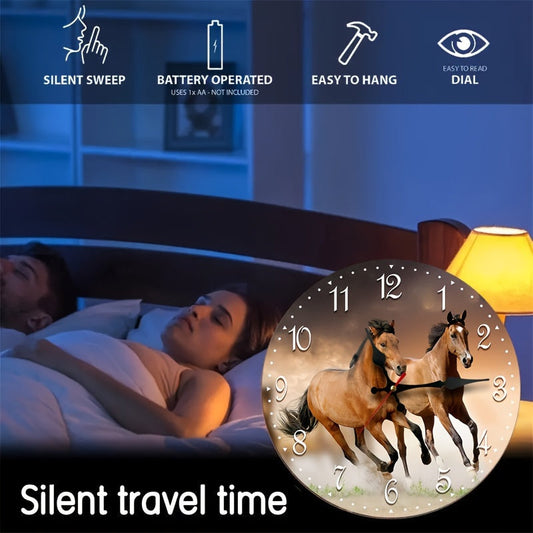 GallopTime Horloge – Élégante Horloge Murale de Courses de Chevaux
