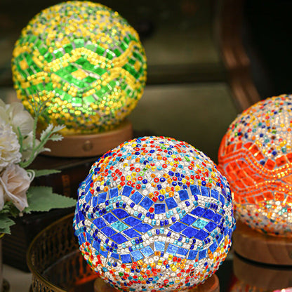 LumineuseBohème – Lampe de Table LED USB au Design en Verre Orbital – Éclairage Chaleureux