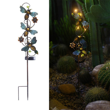 Floroux Solar Garden Lamp | Metal Design | Butterfly, Dragonfly, Hummingbird | Landscape Lighting