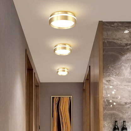 Floroux Nordic Round Luminaire LED Ceiling Light | Minimalist Design | Aluminum & Acrylic | Gold Finish