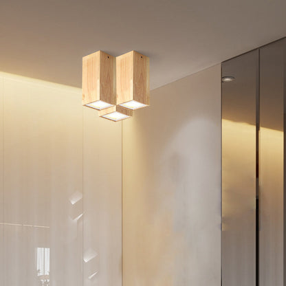 Floroux Design Nordic LED Plafonnier | Effet Bois | Monté Encastré | Blanc Chaud ou Blanc Froid | Éclairage Élégant pour la Maison
