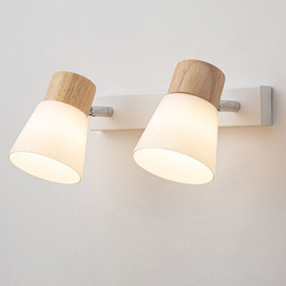 Floroux Applique Murale en Bois Fer Verre Minimaliste | 1/2 Lumières | Design Moderne