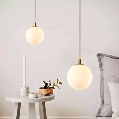 Floroux Lampe suspendue minimaliste | Boule blanche | Design scandinave | Éclairage moderne pour les espaces de vie