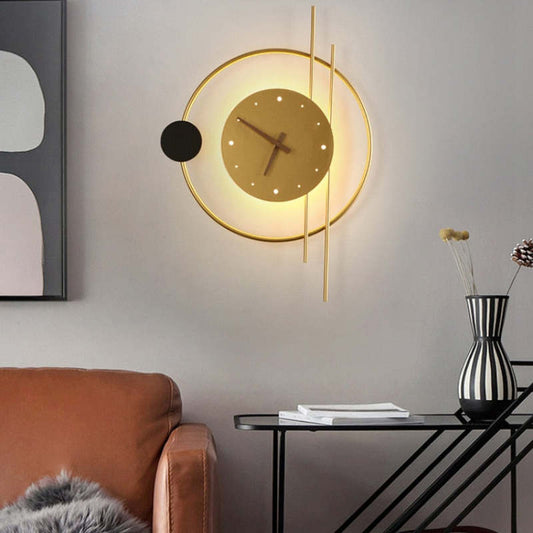 Floroux - Horloge murale élégante avec éclairage ambiant LED