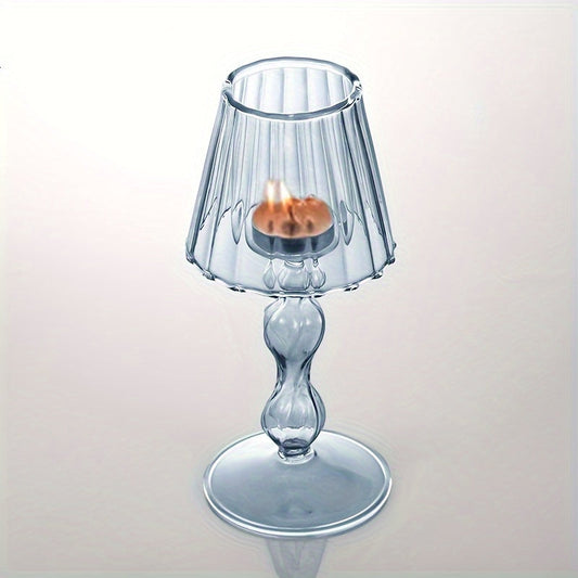 CrystalGlow – Luxe Lampe de Table en Verre & Bougeoir