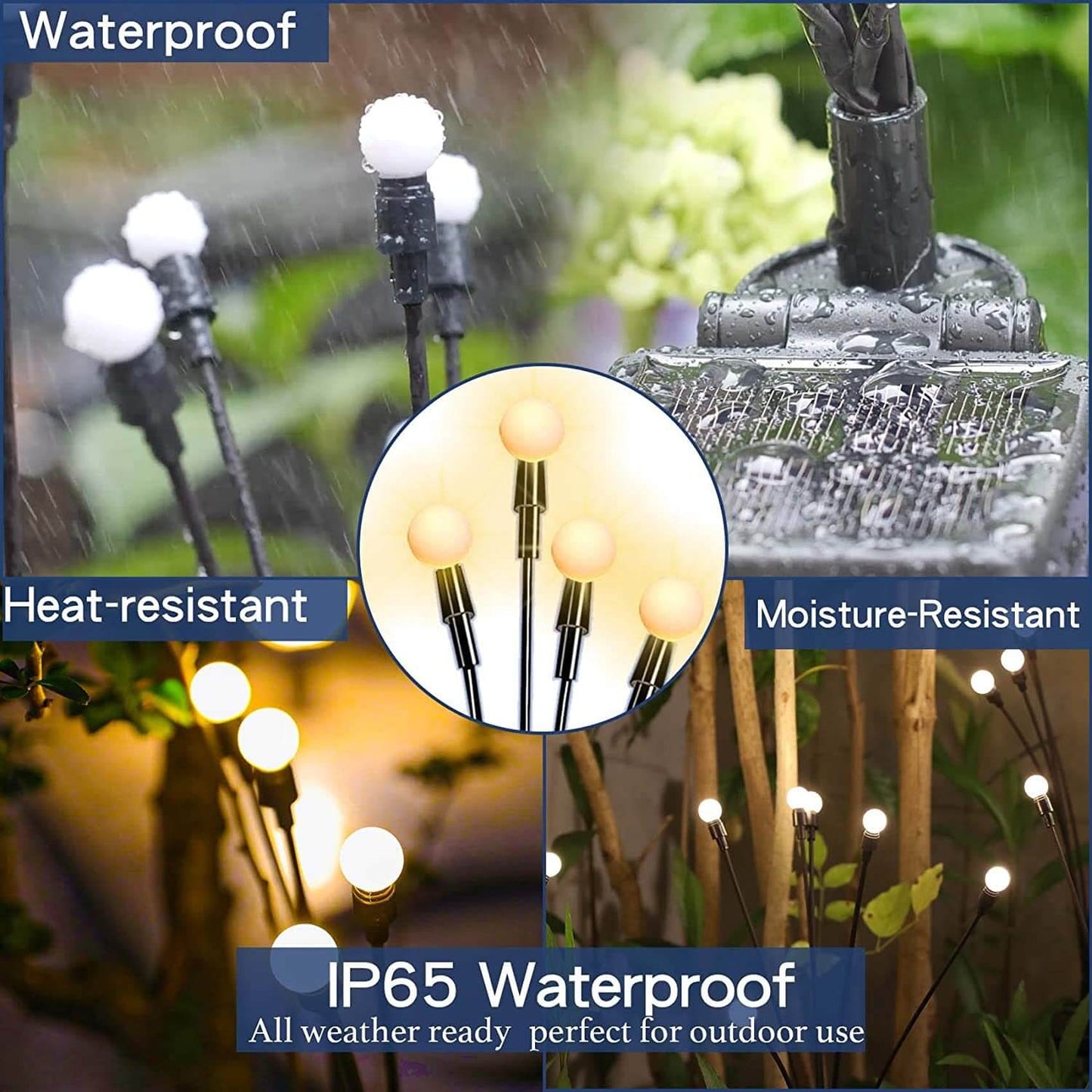 Floroux Firefly Solar LED Lamp Outdoor | Waterproof Lawn Lighting | Decorative Solar Lamp