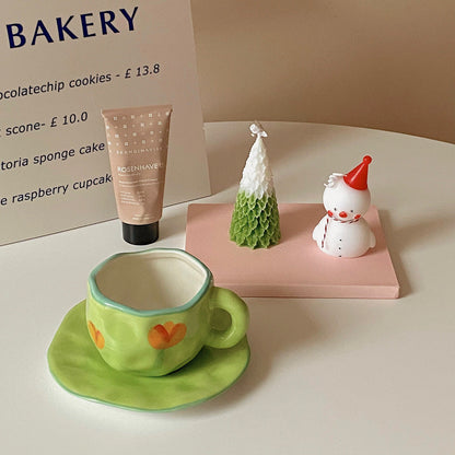 Ensemble de tasse et soucoupe peint à la main Floroux