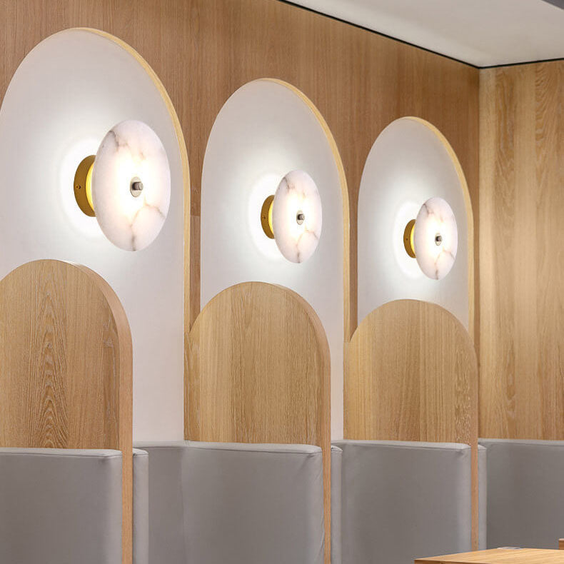 Floroux Applique LED Ronde | Design en Marbre de Luxe & Acrylique | Lumière Chaude | Moderne & Élégant pour Salon & Chambre