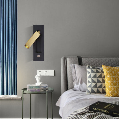 Floroux Applique Murale LED Minimaliste | Design Rectangulaire en Aluminium | Avec Interrupteur et Option USB