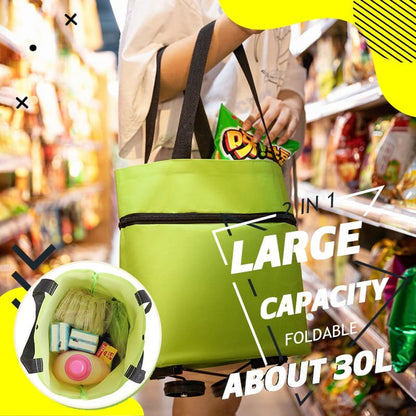 CarryFlex - Sac de courses pratique 2-en-1 avec roues