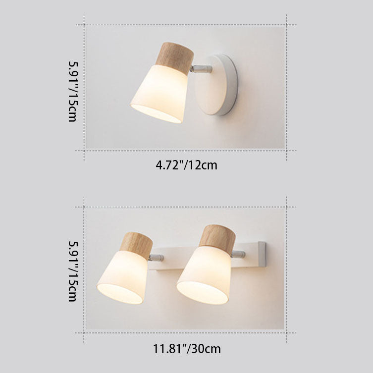 Floroux Applique Murale en Bois Fer Verre Minimaliste | 1/2 Lumières | Design Moderne