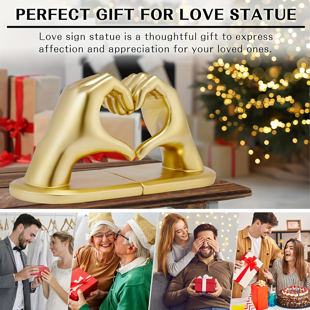 Chic Heart Support - Supports de livre moderne en or