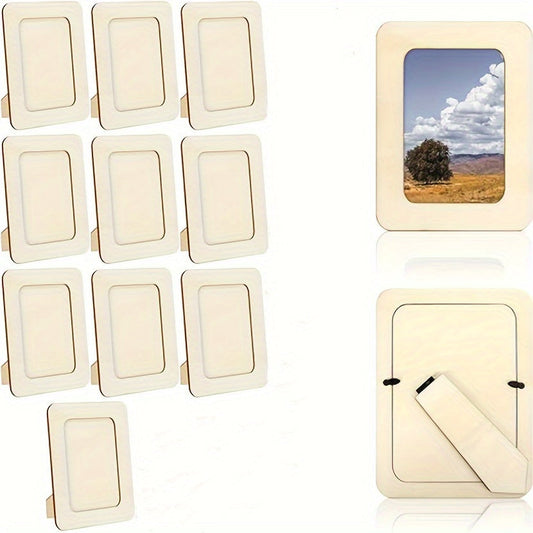 CreativeFrame – Set de 10 cadres photo DIY en bois