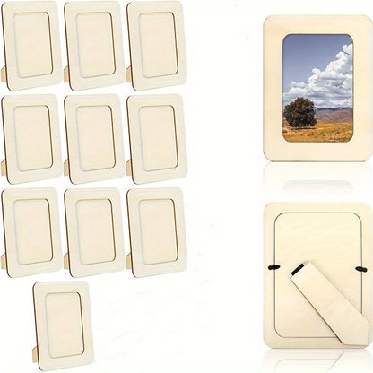 CreativeFrame – Set de 10 cadres photo DIY en bois