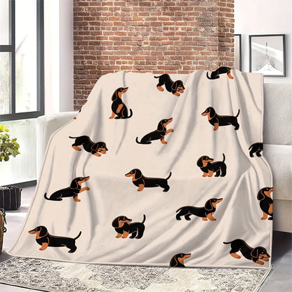Dachshund Cozy - Couverture en flanelle douce pour animaux de compagnie