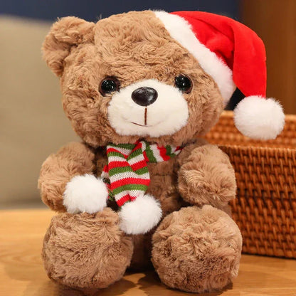 Floroux Bear - Mignon ours en peluche avec chapeau de Noël festif et écharpe