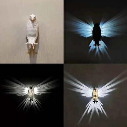 Floroux Lumière d'ambiance LED animalière majestueuse | Figurine d'aigle et de hibou | Lumière décorative pour la maison