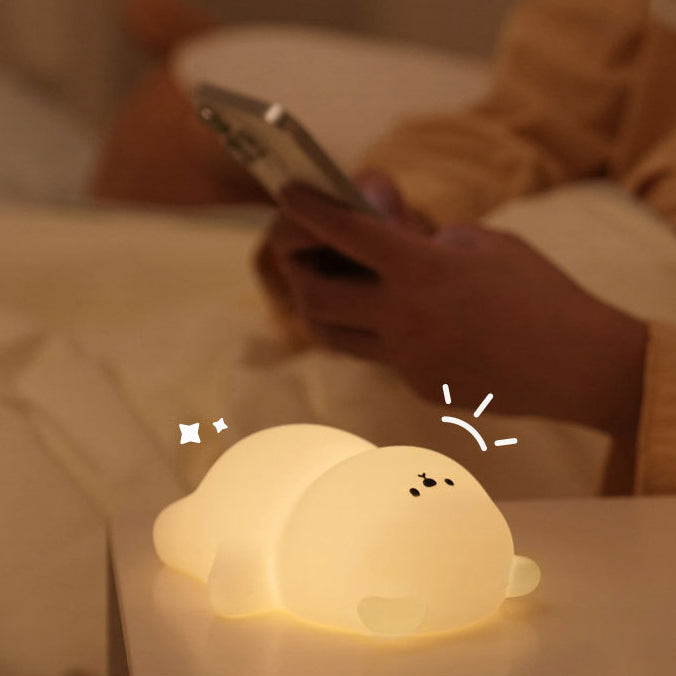 Chubby Bear veilleuse 8 couleurs LED lampe en silicone à sifflet meilleur cadeau pour bébé et fille
