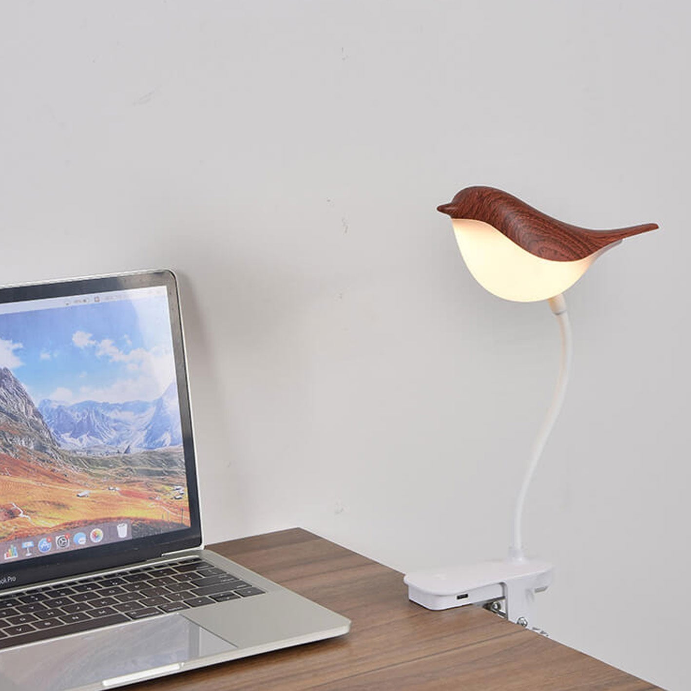 Floroux LED Table Lamp Nordic | USB Charge | Night Light with Bird Clip | Modern Design