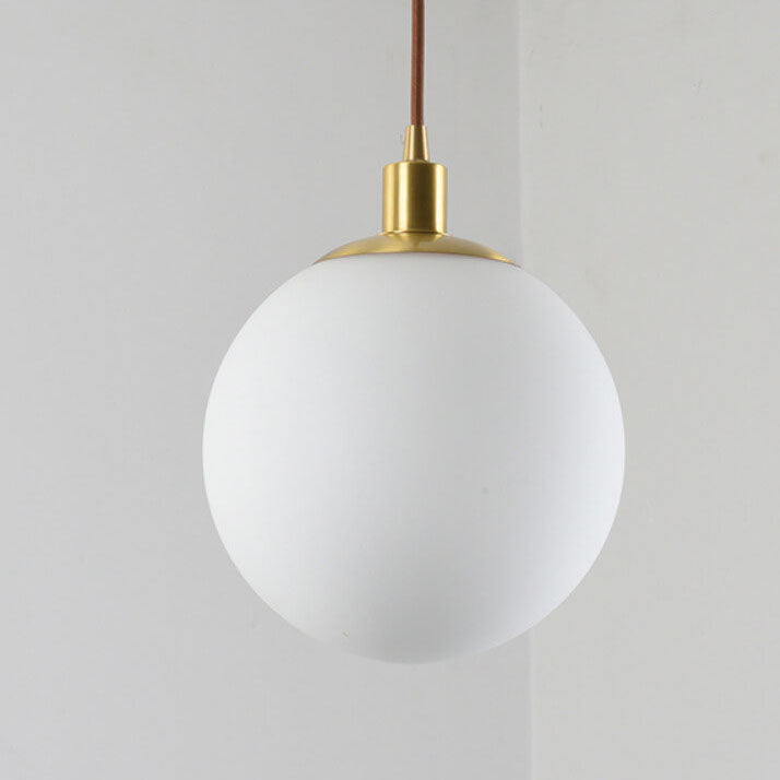 Floroux Lampe suspendue minimaliste | Boule blanche | Design scandinave | Éclairage moderne pour les espaces de vie