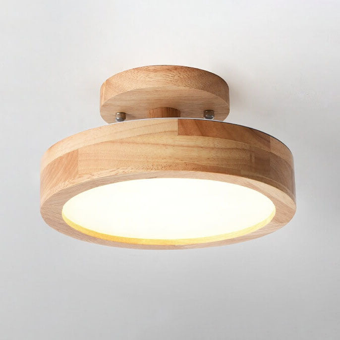 Floroux Glow Plafonnier rond LED avec accent en bois